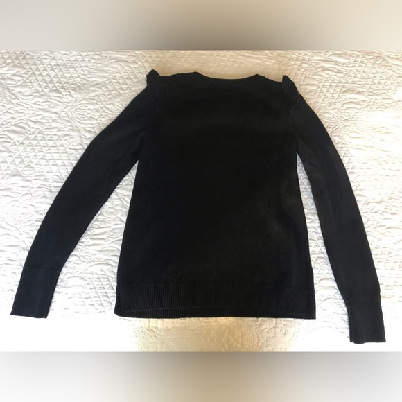 Loft Black Ruffle-Yoke Sweater - Picture 5 of 6
